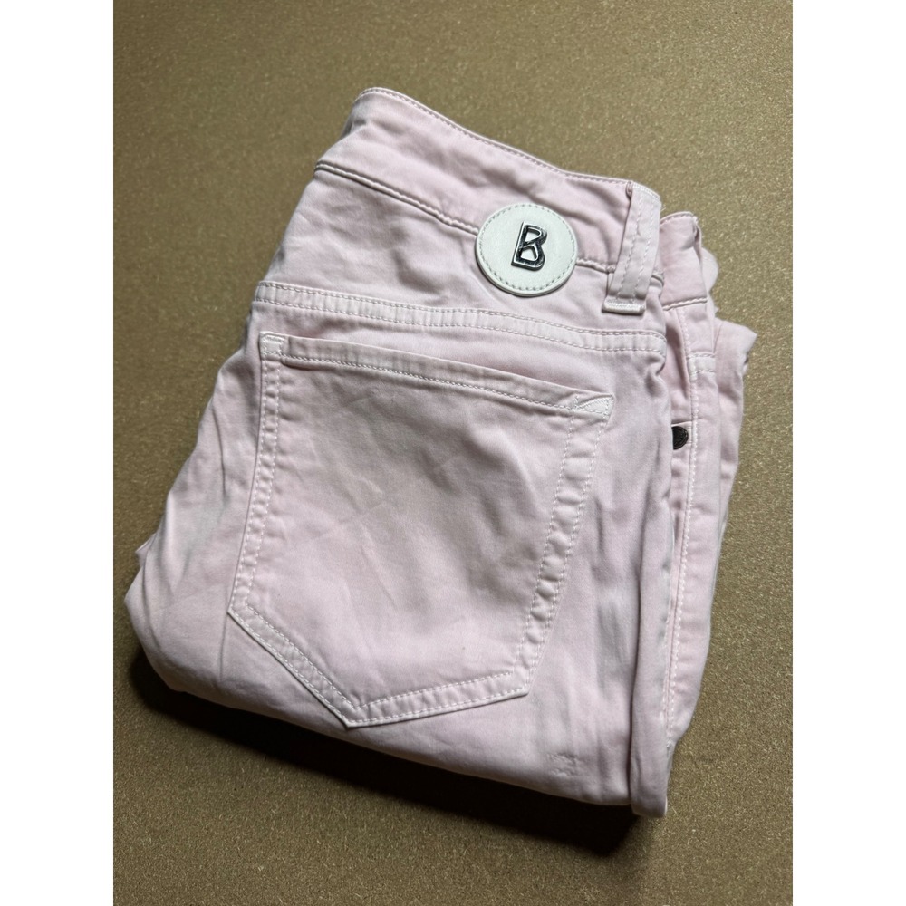 Bogner Jule-G Slim Fit Pink Stretch Pants Women 5 Pocket Trousers Logo Patch